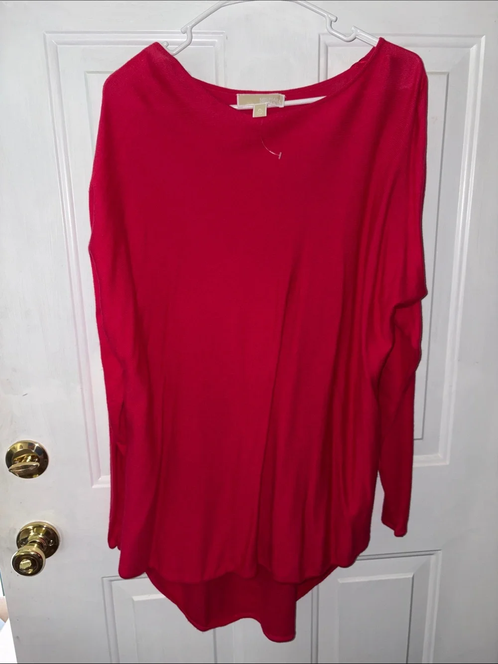 Michael Kors Long Sleeve Lightweight Sweater in Bright Pink